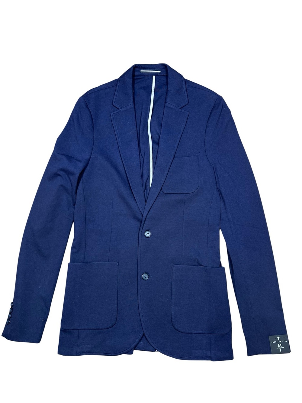 NWT American Tall men’s knit 2 button navy blue blazer sport coat size medium